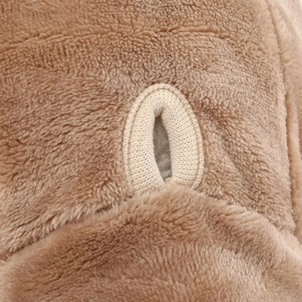 Coral Fleece Thickened Four-Legged Clothes With Bear & Heart Pattern